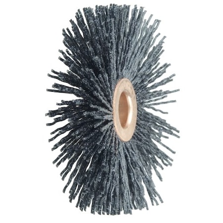 Weiler Burr-Rx 3" Dia Wheel Brush, .043/120CG Crimped Fill, 1/2" Arbor Hole 17568